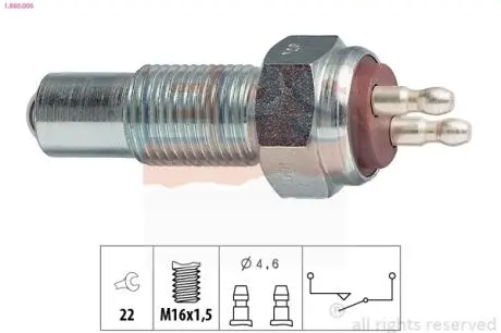 FORD Выключатель света заднего хода FIESTA -89, Escort -90 EPS 1.860.006