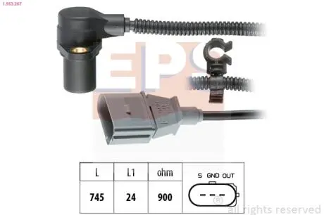 Датчик положення коленвала Audi A4/Seat Exeo/VW Passat 98- EPS 1.953.267