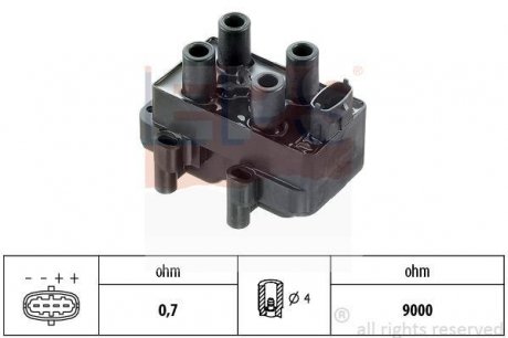 Opel катушка зажигания sintra 2.2i 16v 96-99 EPS 1.970.389 (фото 1)