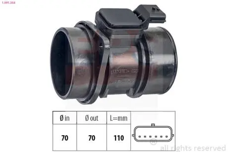 Расходомер Opel Movano 03-10, Vivaro 01- Ranault Kangoo 07-, Megane 05-09, Scenic 05- EPS 1.991.364