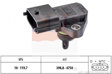 Датчик давления воздуха в впускном коллекторе Hyundai Accent/Elantra/i30/Tucson 00- EPS 1.993.098