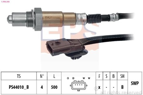 Лямбда-зонд (4 конт.) RENAULT, NISSAN EPS 1.998.306