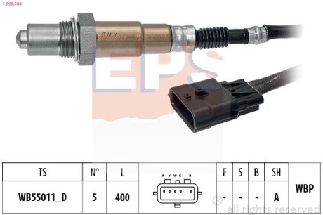 Лямбда-зонд DB Vito 14-/Renault Clio IV 1.5dCi 13-/Megan IV 1.6dCi/Scenic 1.6dCi/Nissan Quashqai 1,6 dci EPS 1.998.504