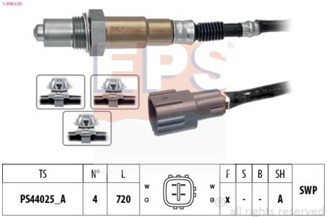 TOYOTA Лямбда-зонд AVENSIS 2.0/2.4 03-08 EPS 1.998.530