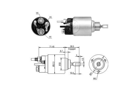 Втягивающее реле стартера ERA ZM1379