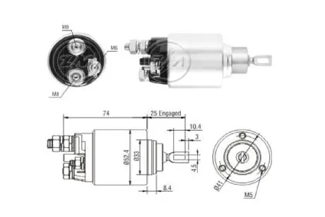 Втягивающее реле стартера ERA ZM1381