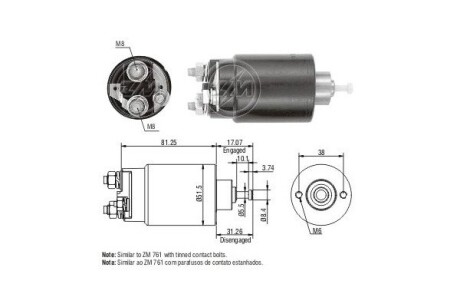 Втягуюче реле стартера ERA ZM1761