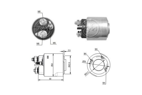 Втягуюче реле стартера ERA ZM2492