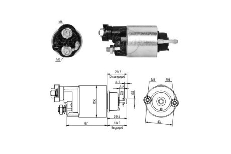 Втягуюче реле стартера ERA ZM2705