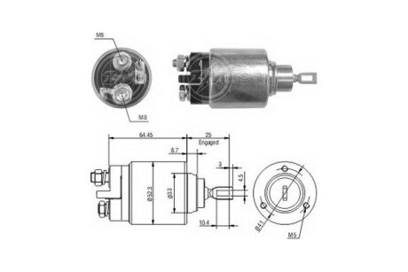 Втягивающее реле стартера ERA ZM372