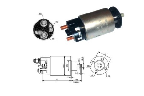 Втягивающее реле стартера ERA ZM3993