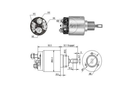 Втягивающее реле стартера ERA ZM475