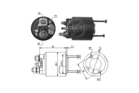 Втягивающее реле стартера ERA ZM495