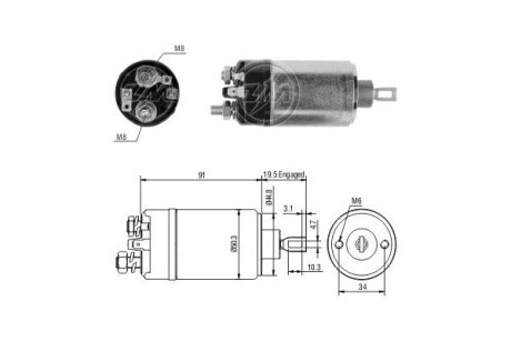 Втягивающее реле стартера ERA ZM522