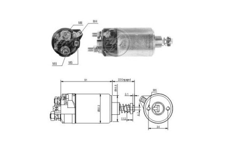 Втягивающее реле стартера ERA ZM525