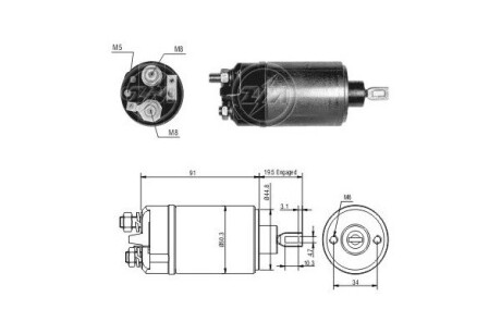 Втягуюче реле стартера ERA ZM526