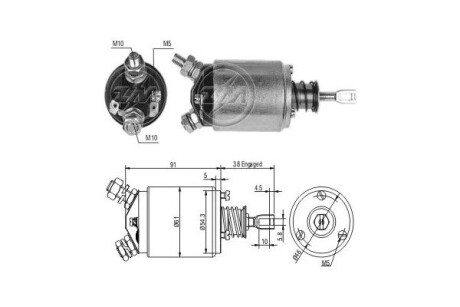 Втягивающее реле стартера ERA ZM533