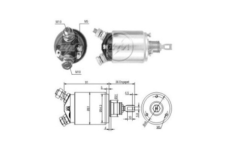 Втягивающее реле стартера ERA ZM546