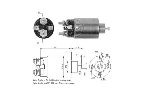 Втягуюче реле стартера ERA ZM5698