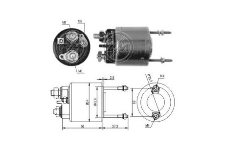 Втягуюче реле стартера ERA ZM596