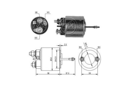 Втягивающее реле стартера ERA ZM598