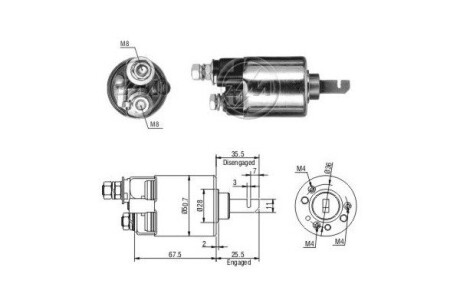 Втягивающее реле стартера ERA ZM606