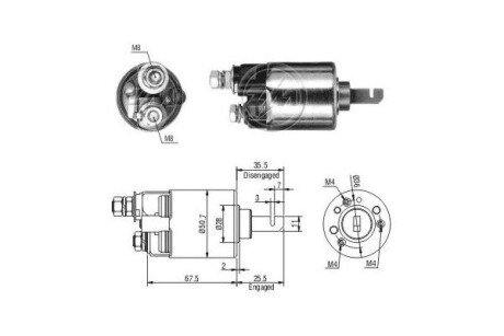 Втягивающее реле стартера ERA ZM607