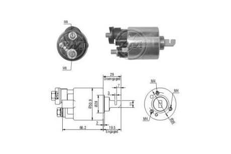 Втягивающее реле стартера ERA ZM608