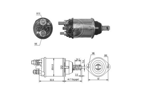 Втягивающее реле стартера ERA ZM616