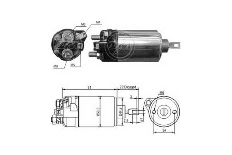 Втягивающее реле стартера ERA ZM625