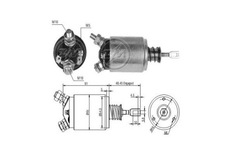 Втягуюче реле стартера ERA ZM633