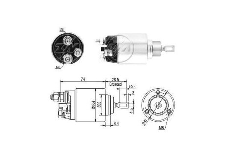 Втягивающее реле стартера ERA ZM6381