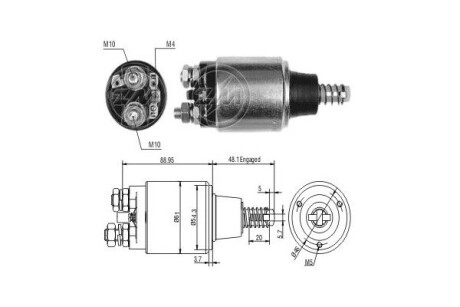 Втягивающее реле стартера ERA ZM648