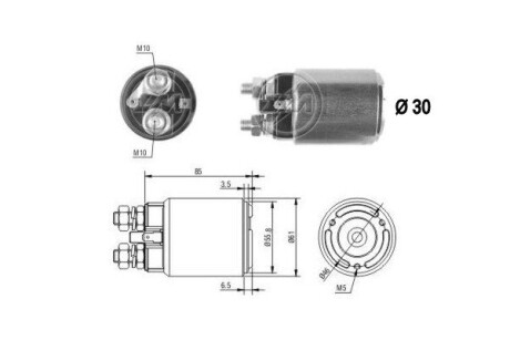 Втягивающее реле стартера ERA ZM654