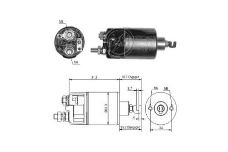 Втягуюче реле стартера ERA ZM660