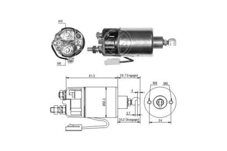 Втягивающее реле стартера ERA ZM662