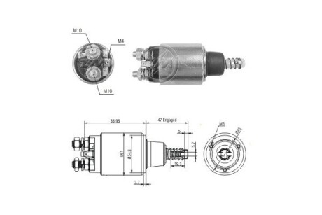 Втягивающее реле стартера ERA ZM6640