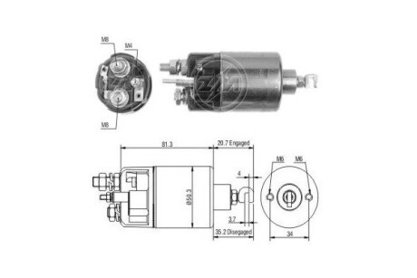 Втягивающее реле стартера ERA ZM664