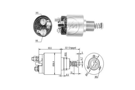 Втягивающее реле стартера ERA ZM676