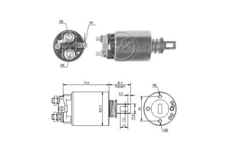 Втягивающее реле стартера ERA ZM686