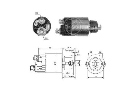 Втягивающее реле стартера ERA ZM702