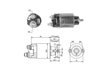 Втягивающее реле стартера ERA ZM705