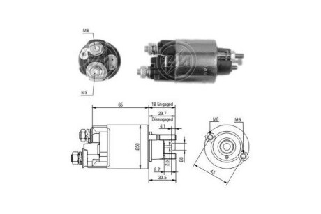 Втягивающее реле стартера ERA ZM708