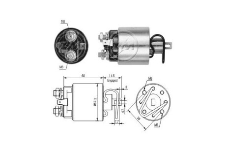 Втягуюче реле стартера ERA ZM717