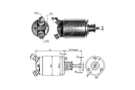 Втягуюче реле стартера ERA ZM733 (фото 1)