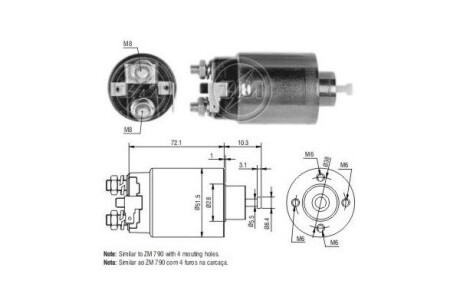 Втягуюче реле стартера ERA ZM791