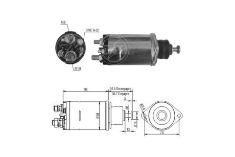 Втягивающее реле стартера ERA ZM806