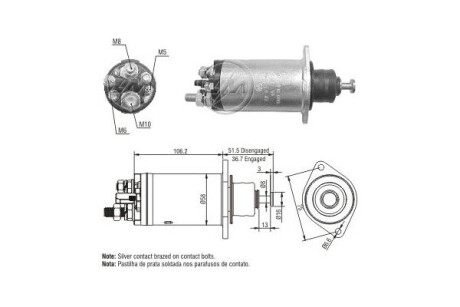 Втягуюче реле стартера ERA ZM815 (фото 1)