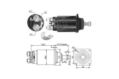 Втягивающее реле стартера ERA ZM832