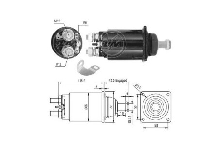 Втягивающее реле стартера ERA ZM833